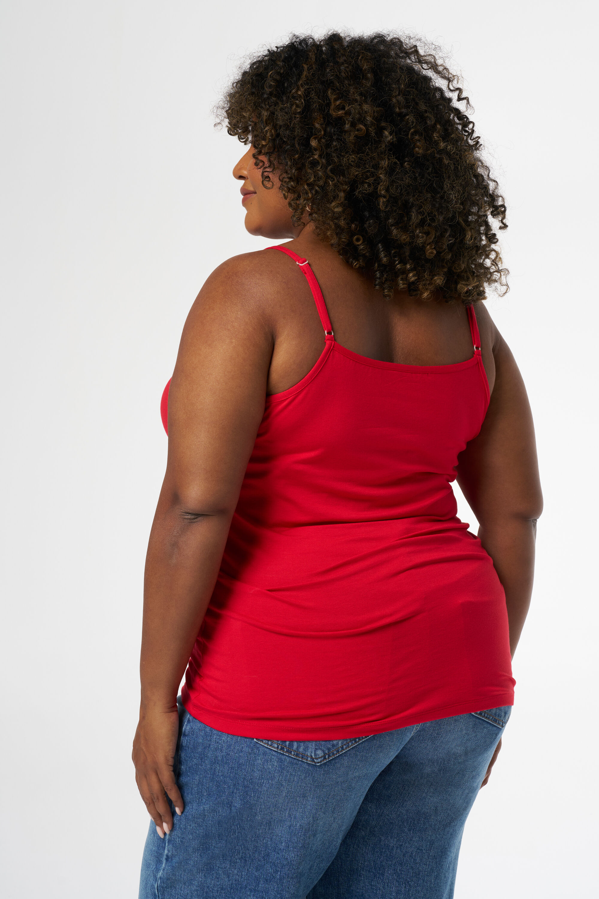 Katoenen top met spaghettibandjes image number 3