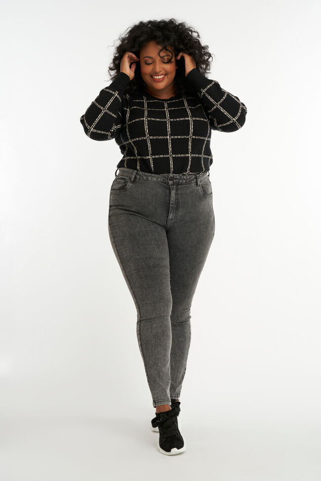 Skinny leg high waist jeans CHERRY image number 0