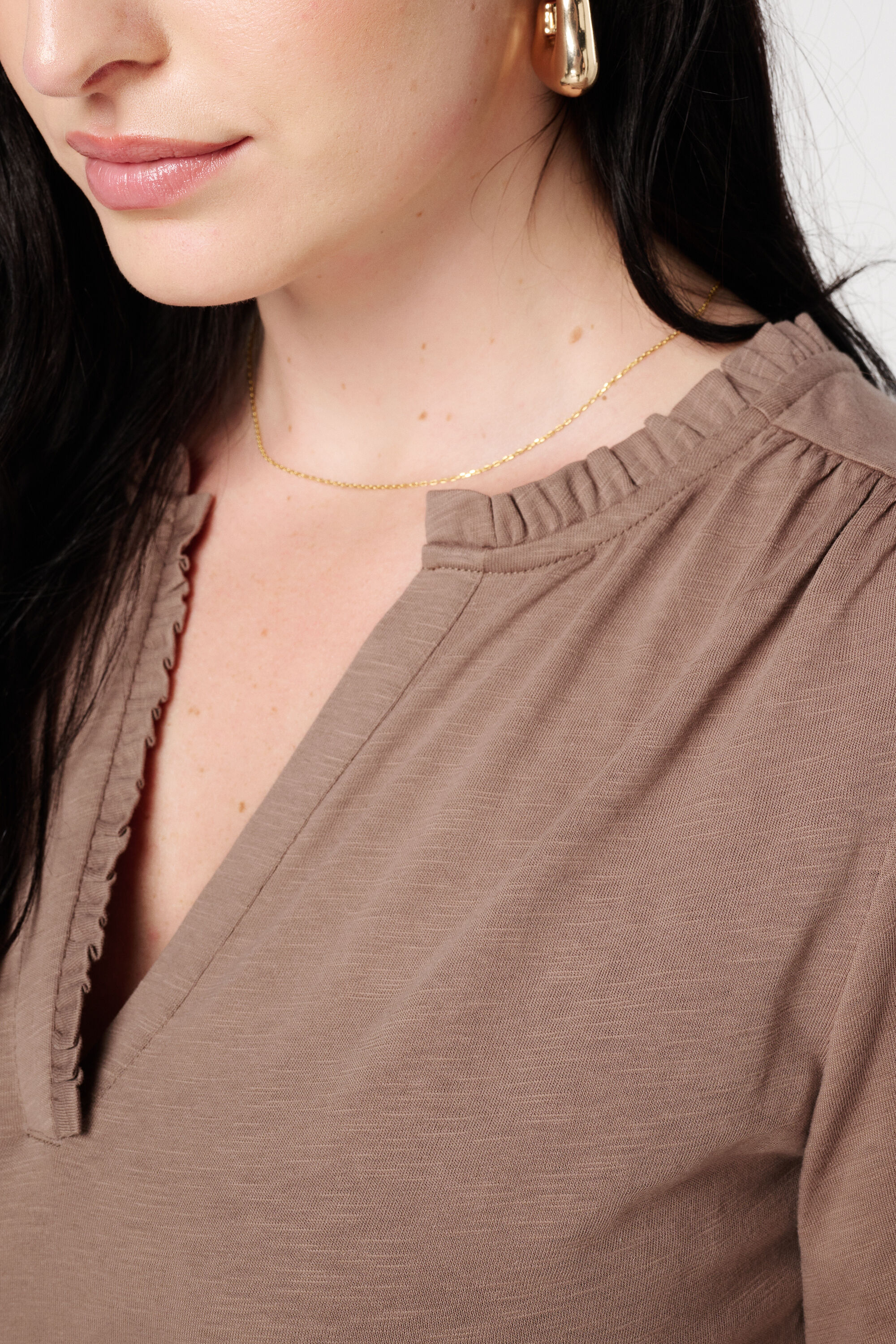 V-hals top met ruches image number 6