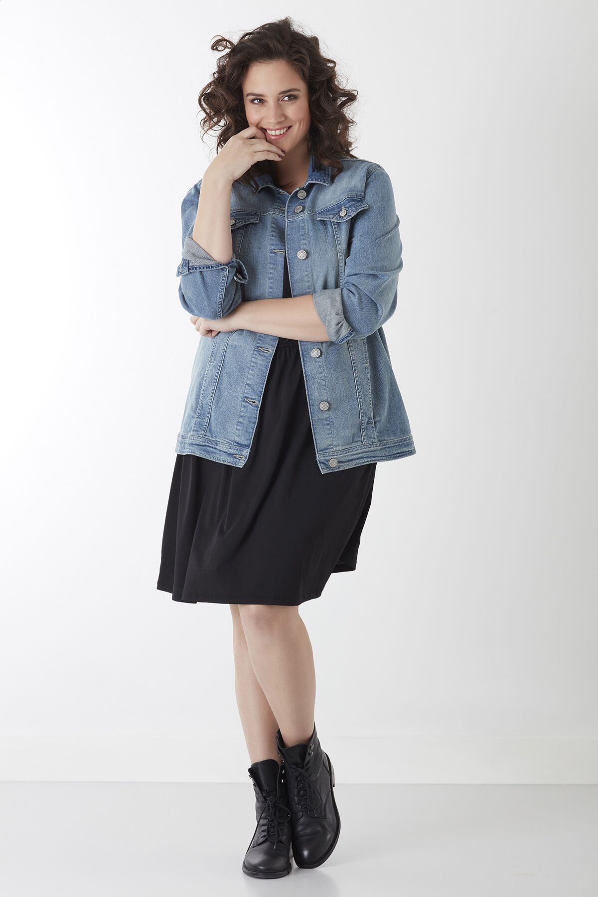 Lang oversized spijkerjack image number 3