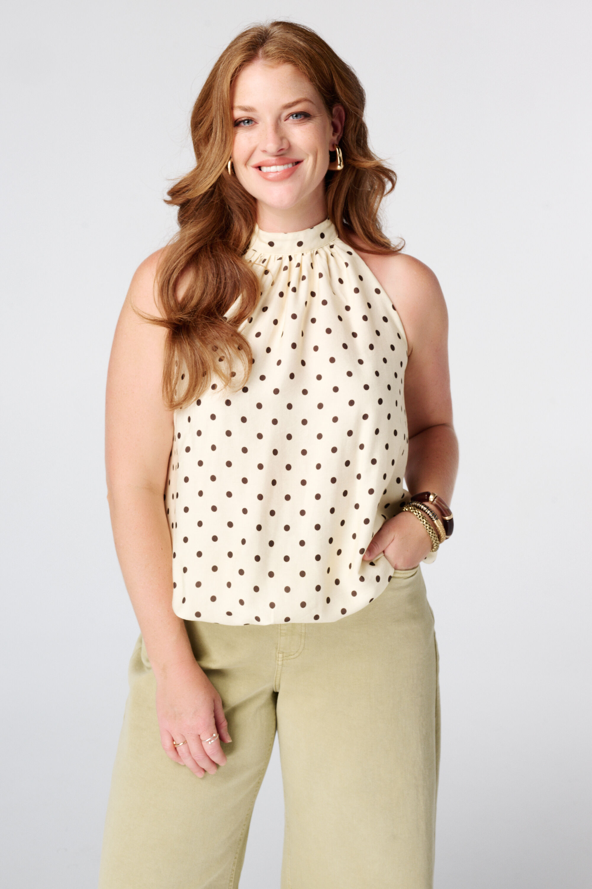 Mouwloze blouse met hoge hals image number 0