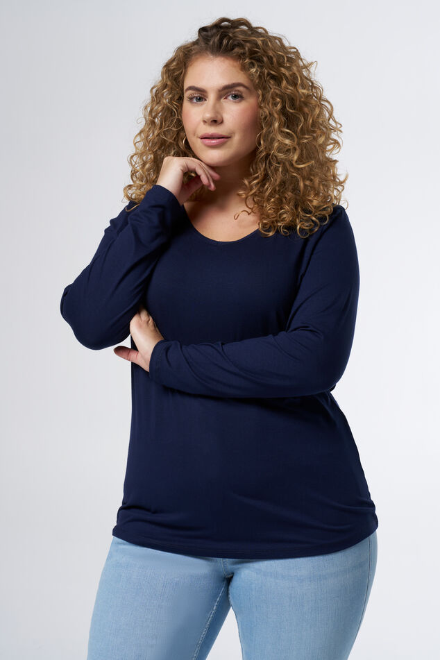 Haut à manches longues et col en V image number 0