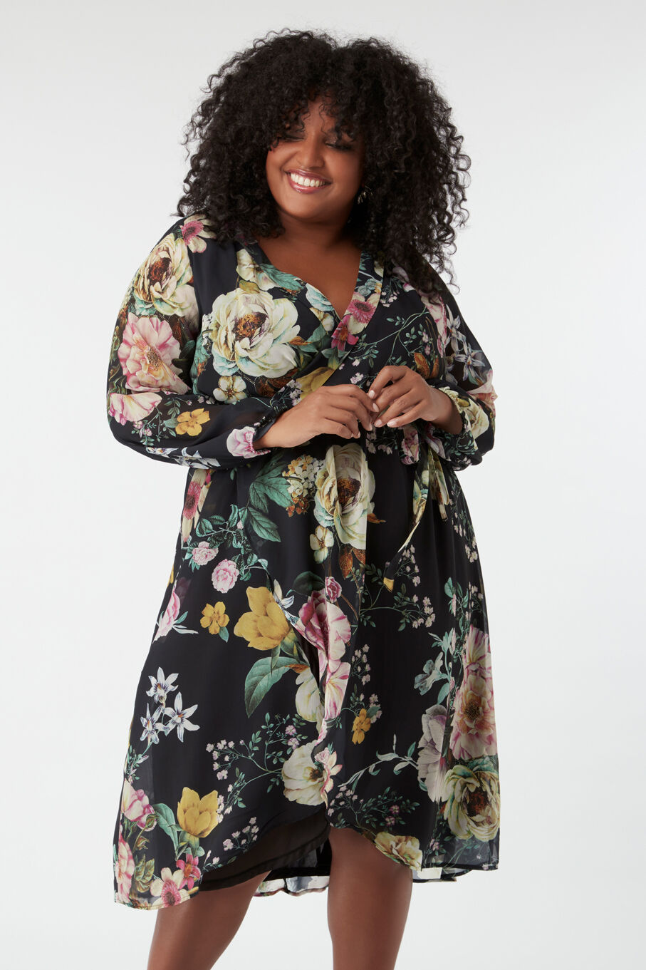 Robe portefeuille &agrave; imprim&eacute; floral image number 6