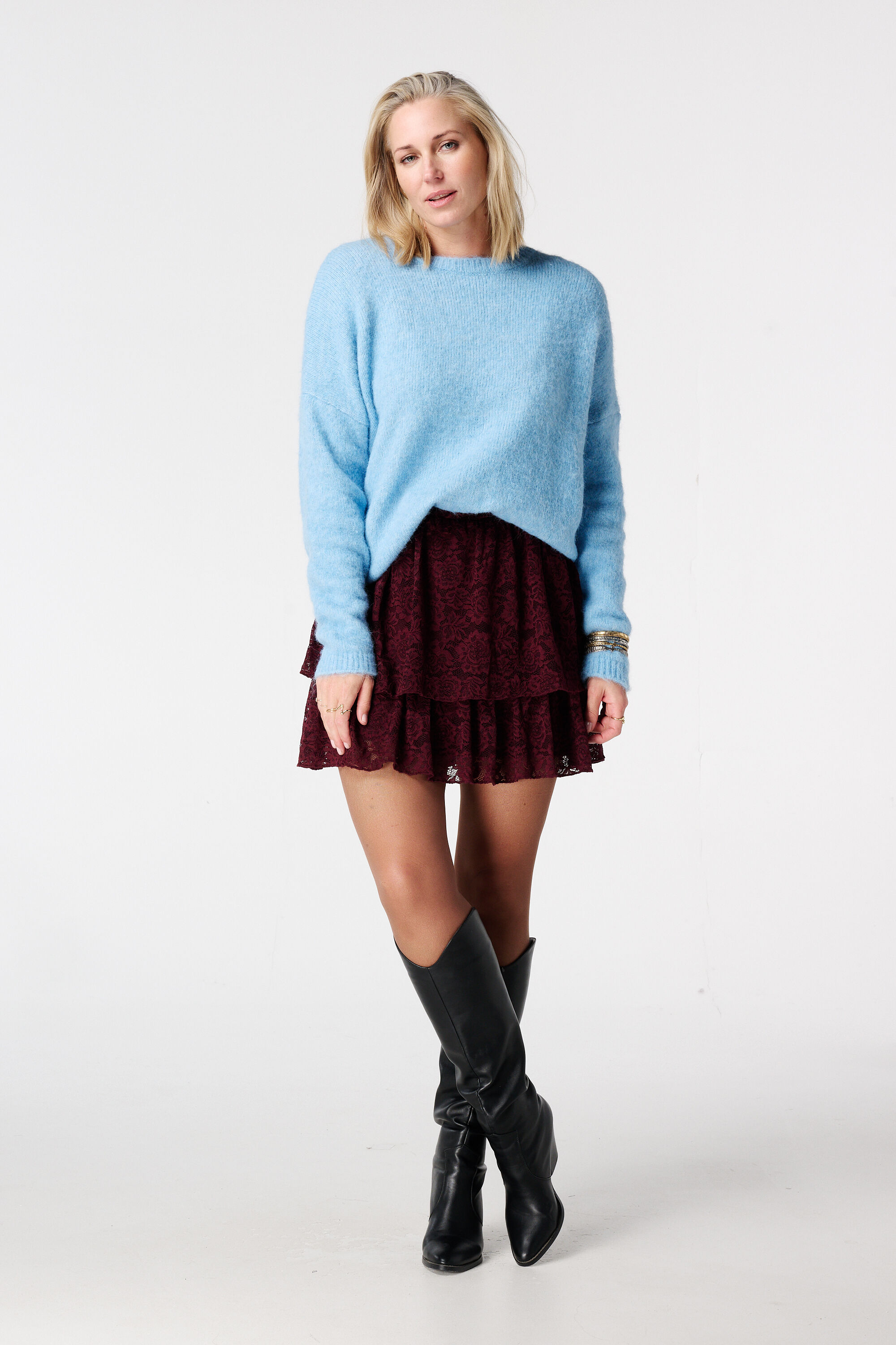 Kanten rokje met volants