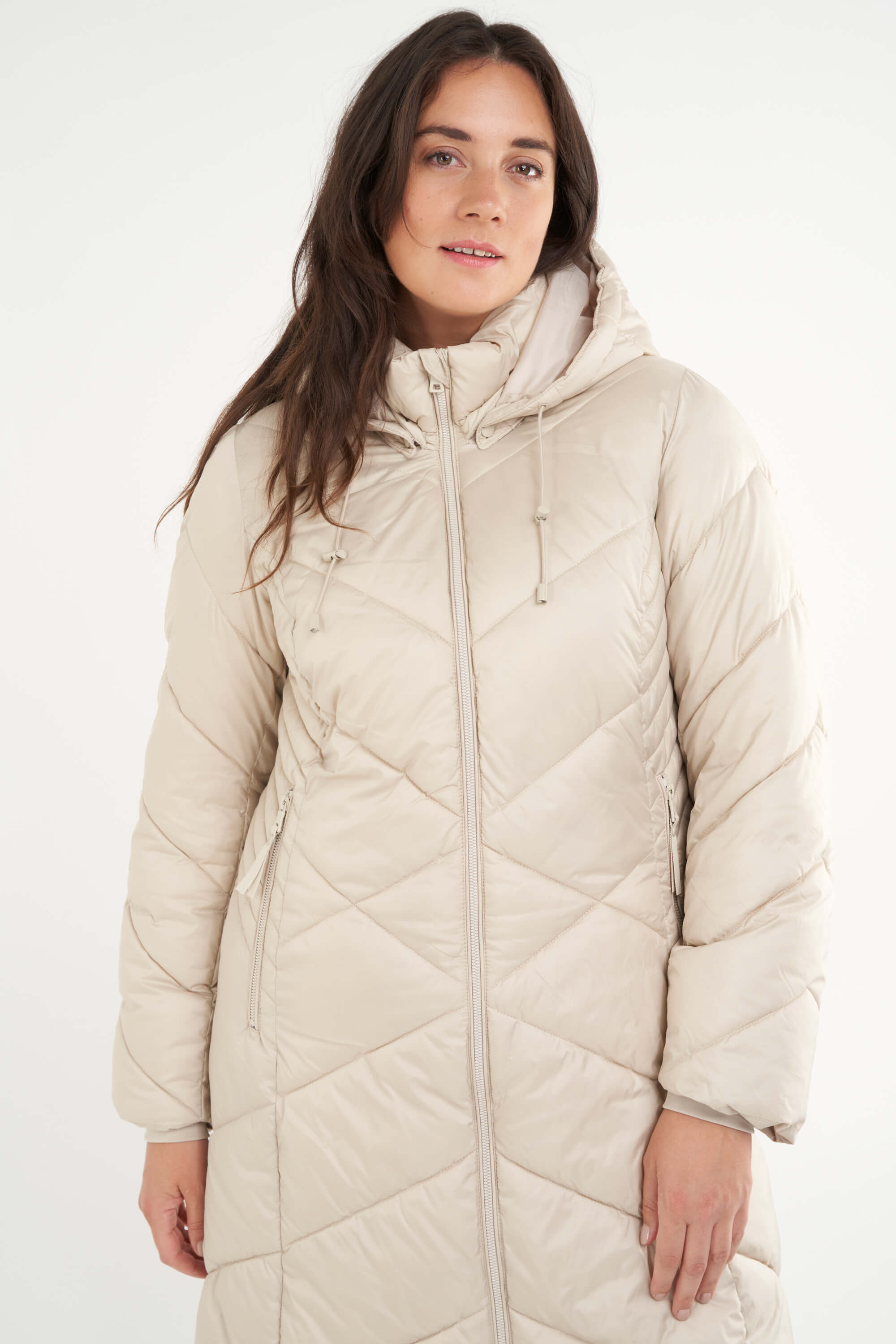 Lange gewatteerde jas image number 6