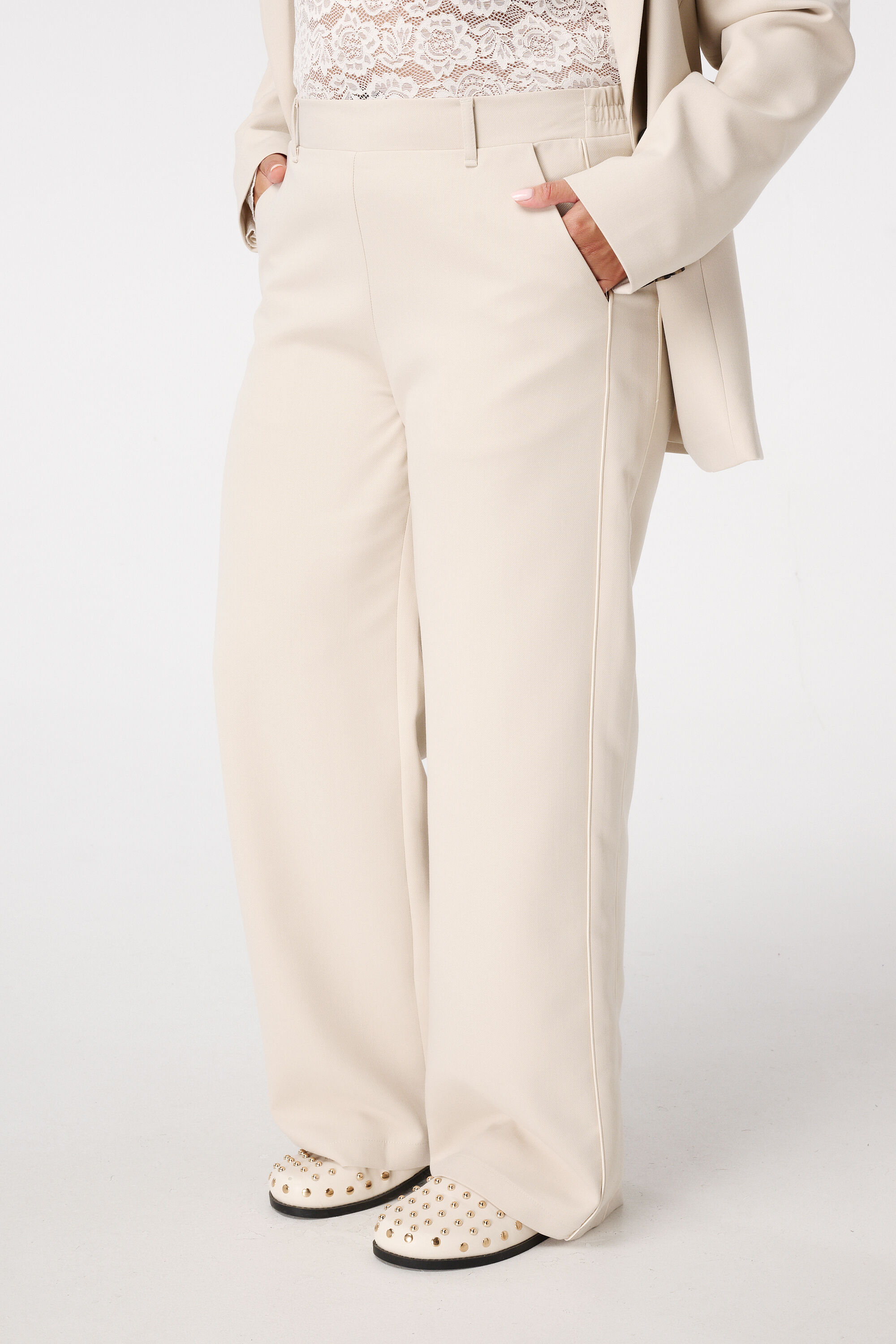 Wide-leg pantalon met zijstreep image number 5