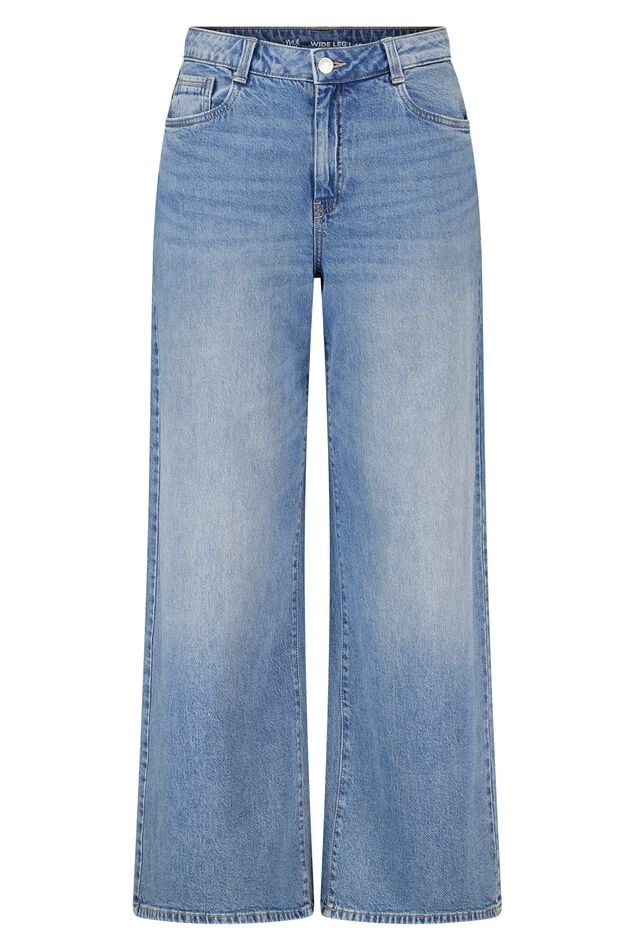 Wide leg jeans met hoge taille image number 1