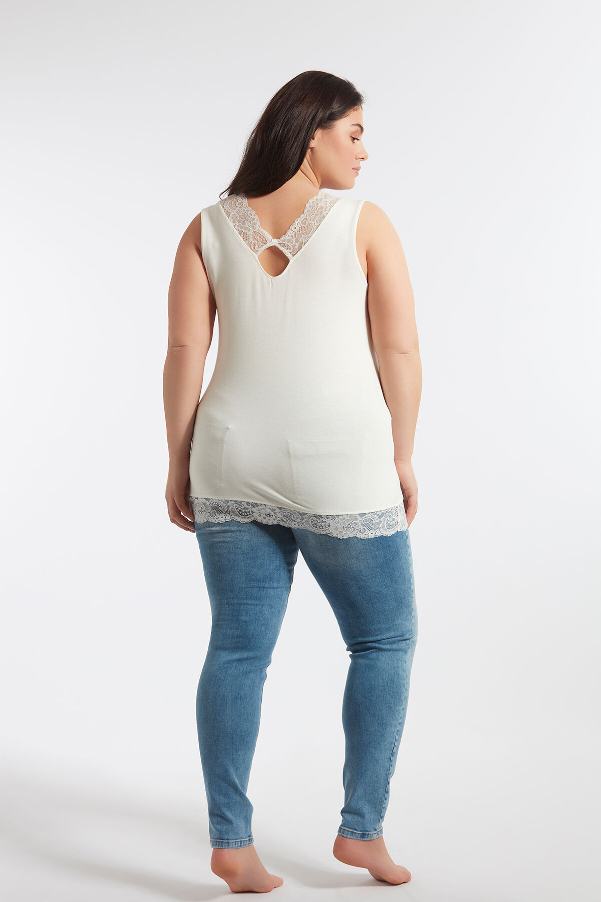 Mouwloze top met kant image number 5