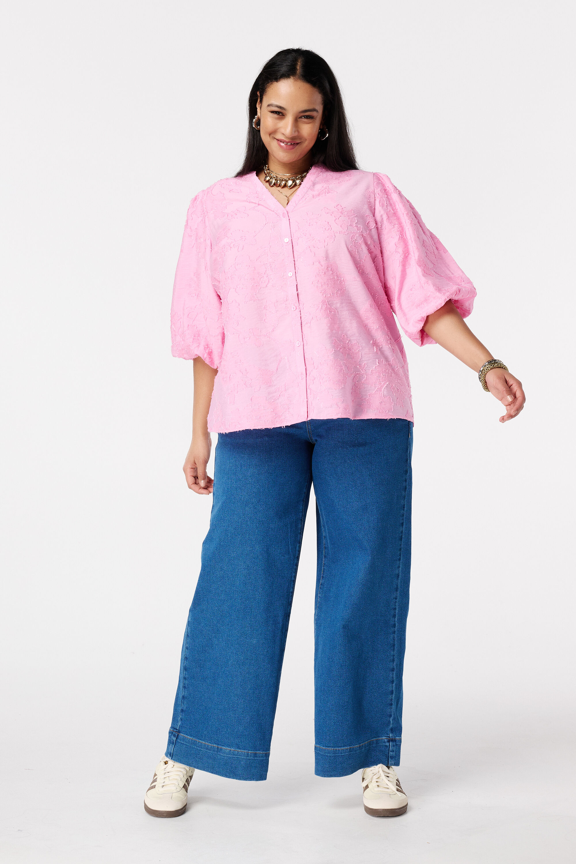 Broderie blouse met pofmouw image number 5