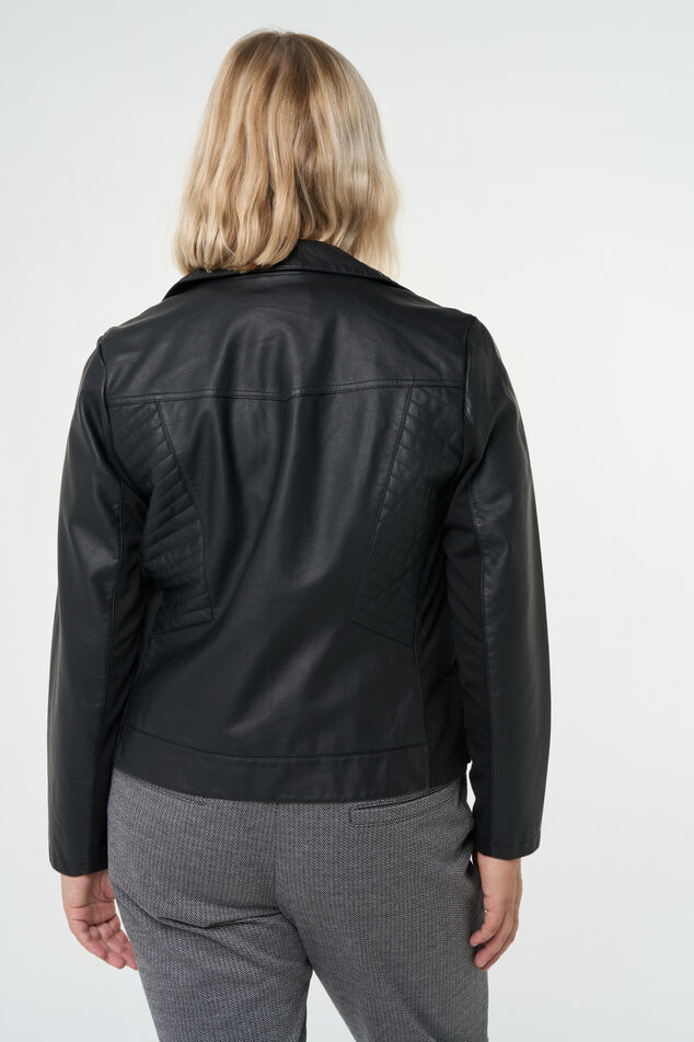 Veste avec un aspect cuir et des détails argentés. image number 3