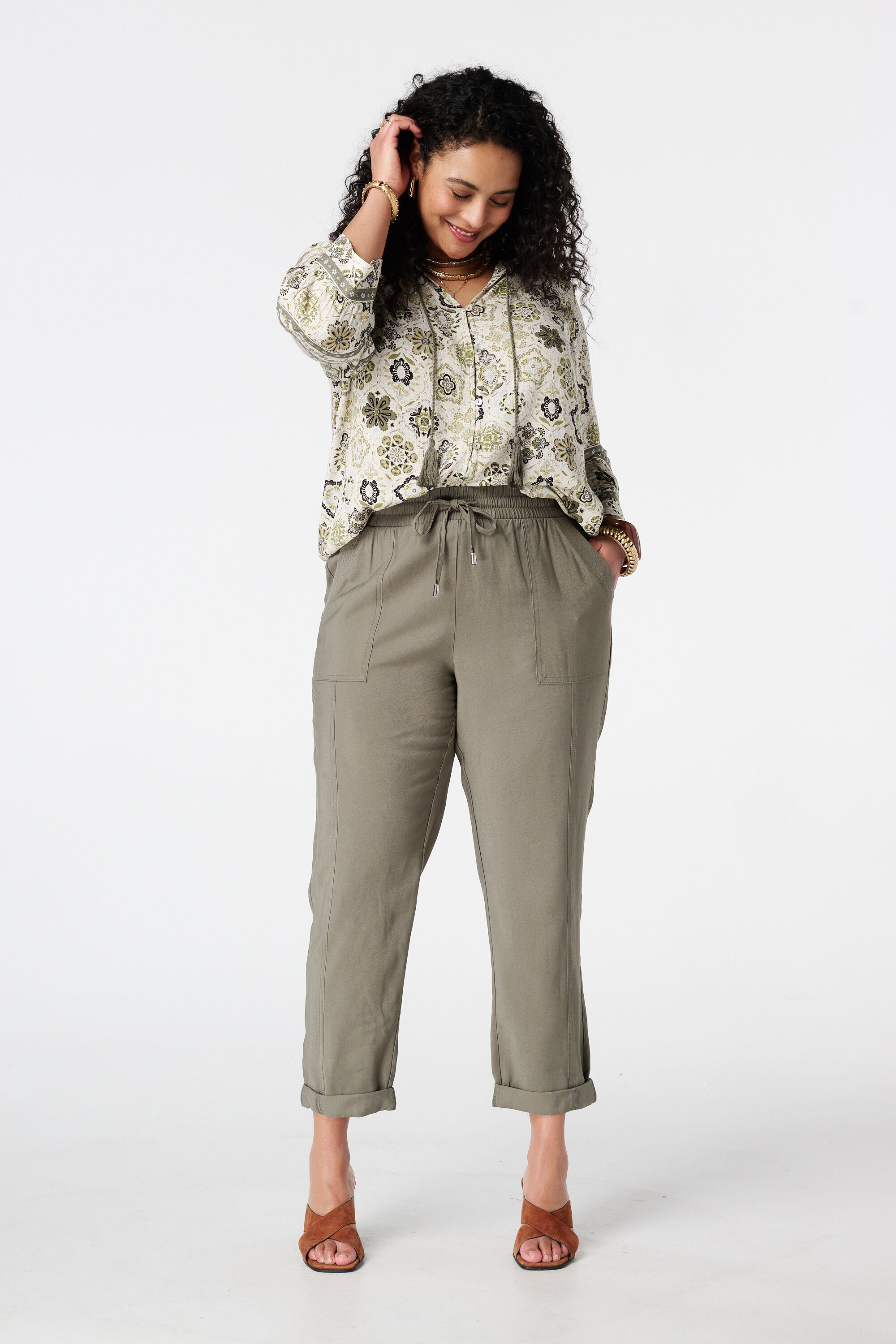 Broek met elastische taille