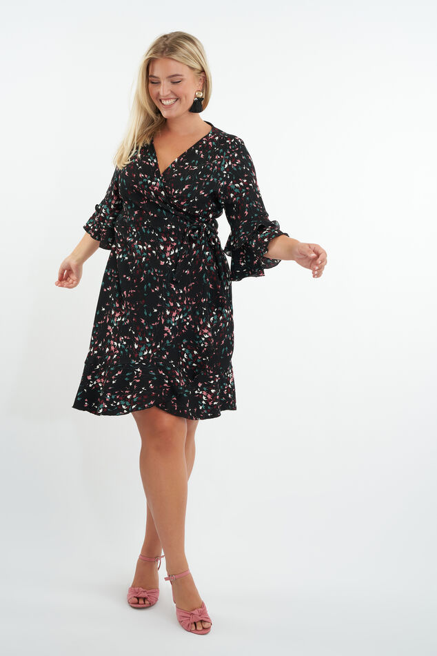 Overslag jurk met print image number 5