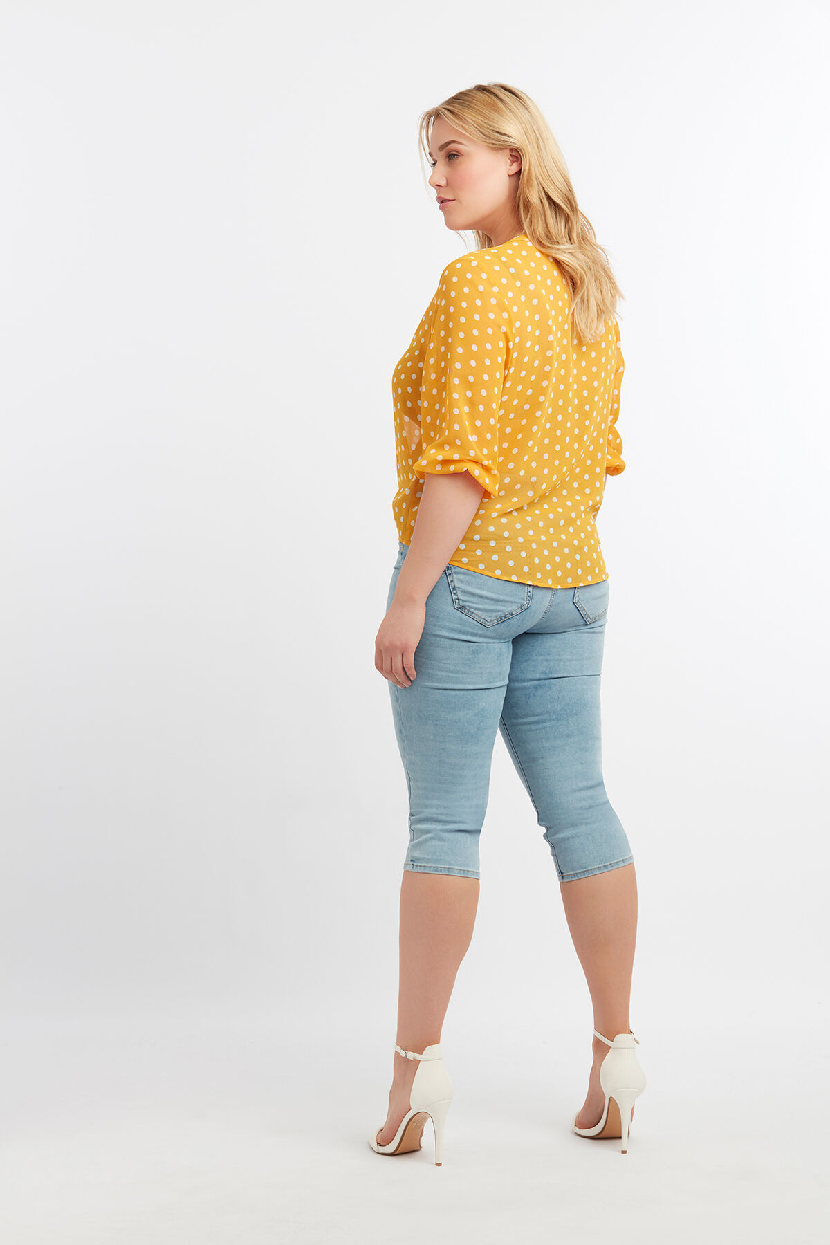 Chemisier &agrave; pois transparent image number 4