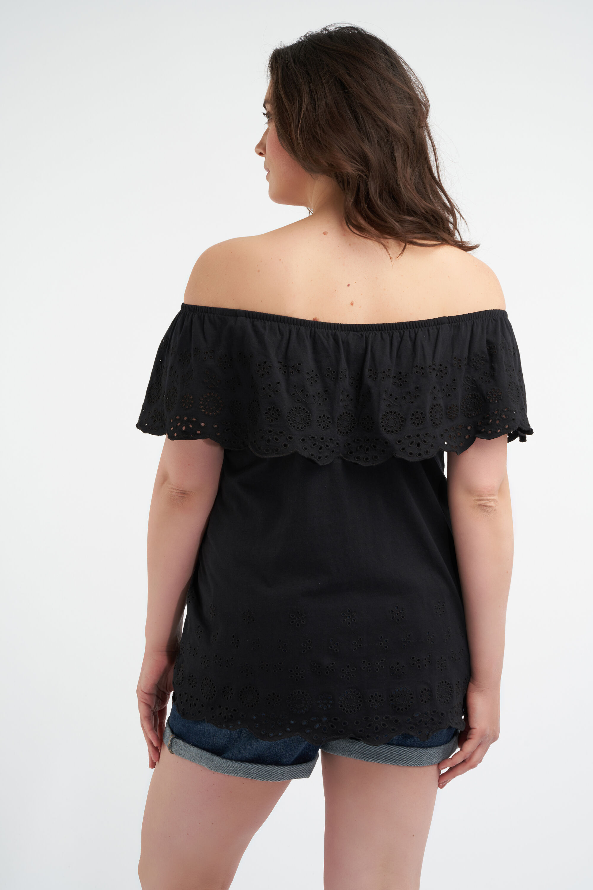 Katoenen off-shoulder top image number 3