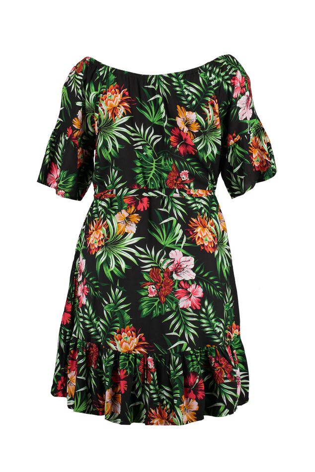Robe imprimée à épaules dénudées image number 2