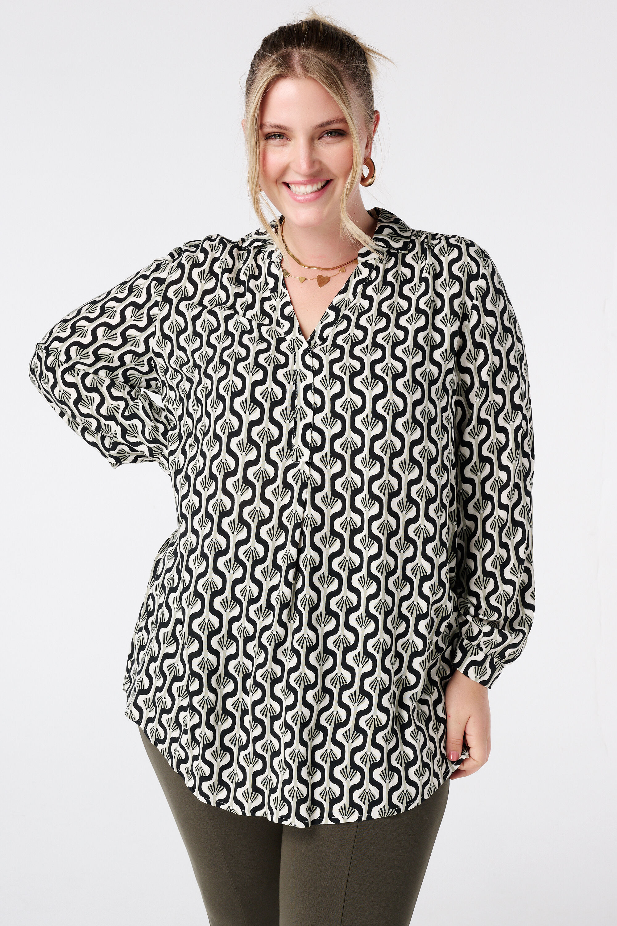 Oversized blouse met print