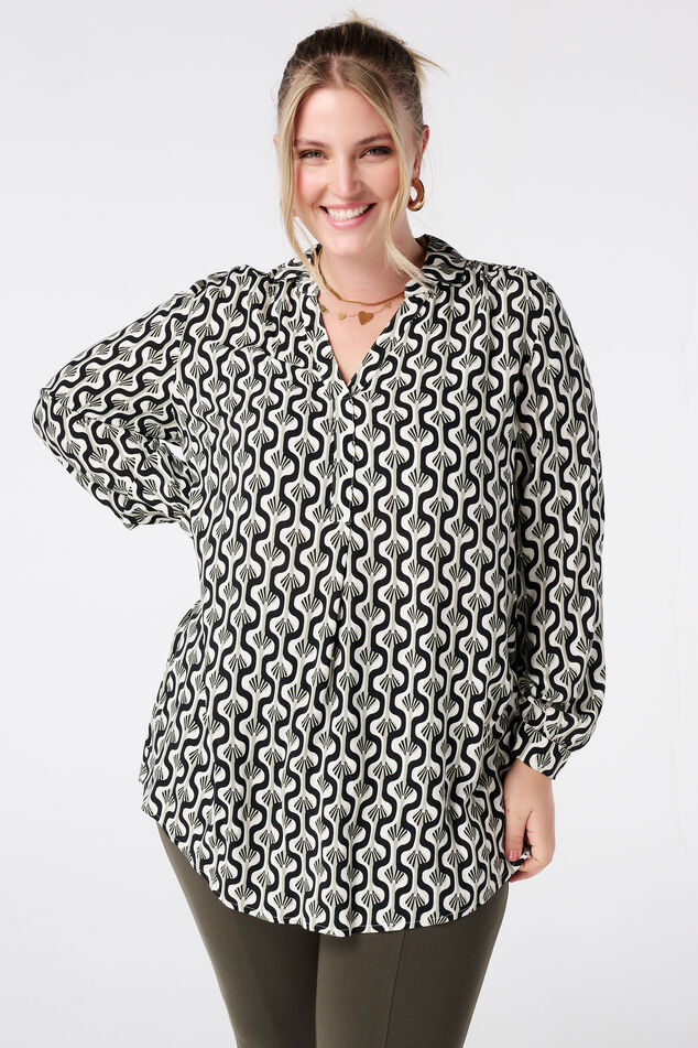 Oversized blouse met print image number 0