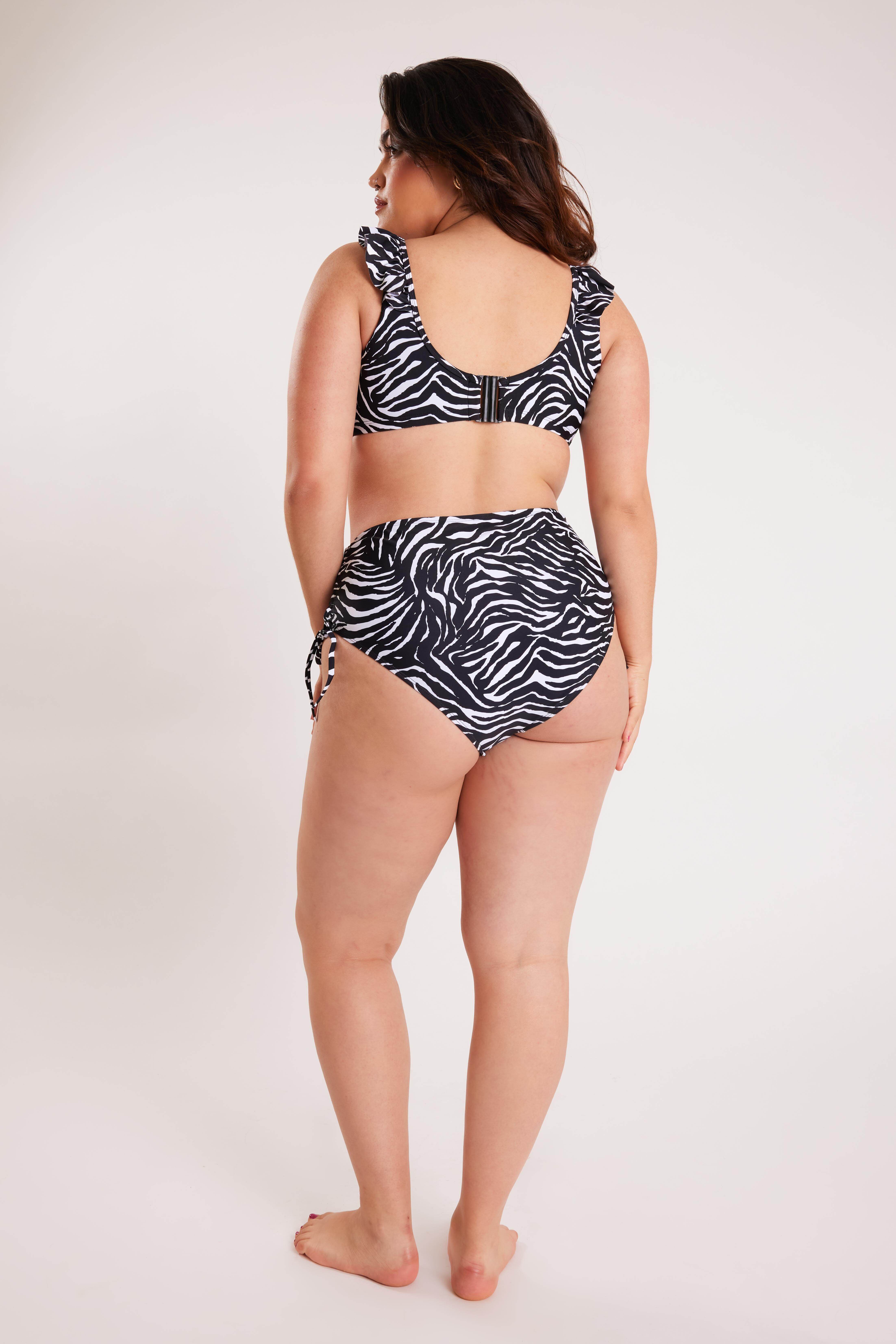 High waisted bikini broekje met print image number 5