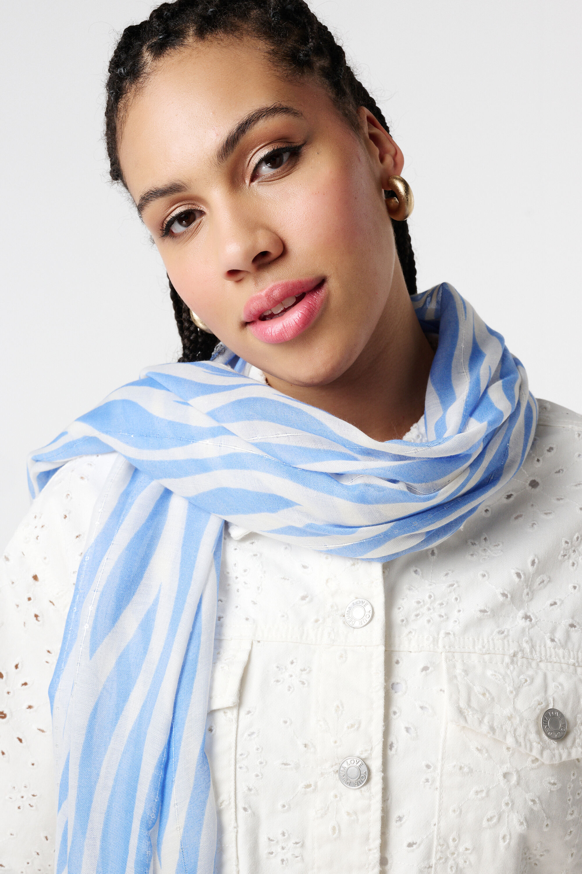 Foulard &agrave; imprim&eacute; z&eacute;br&eacute;  image number 2