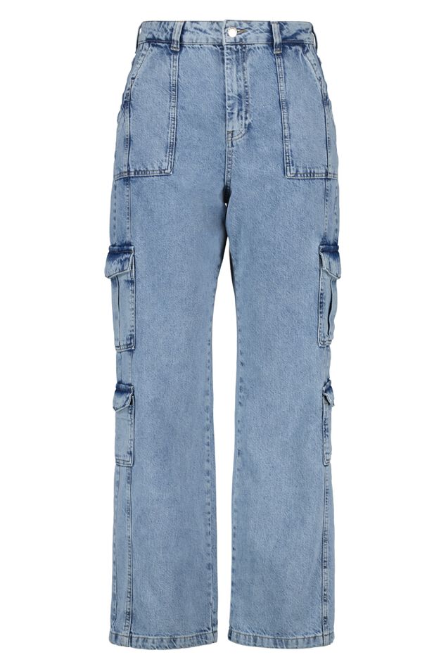 Denim cargo jeans image number 2