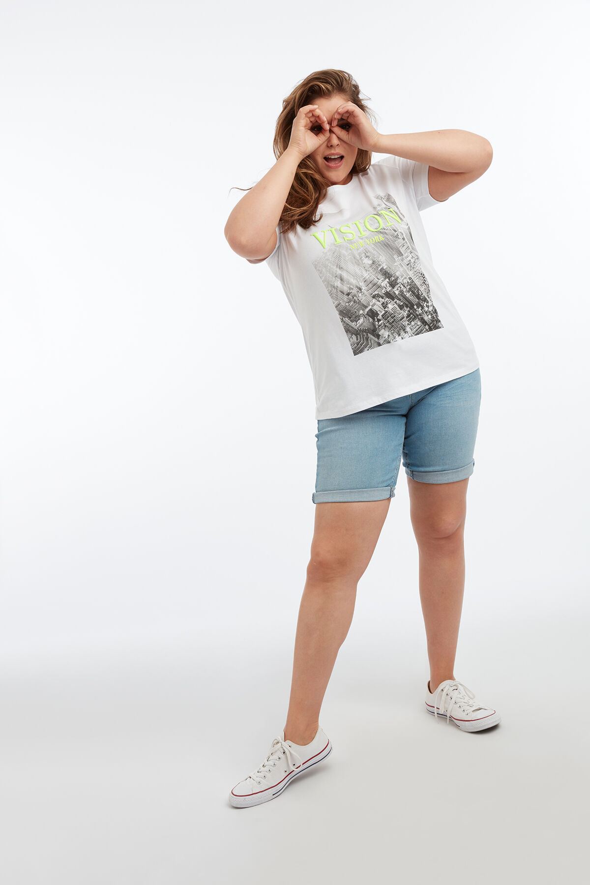 T-shirt met printopdruk en embroidery image number 5