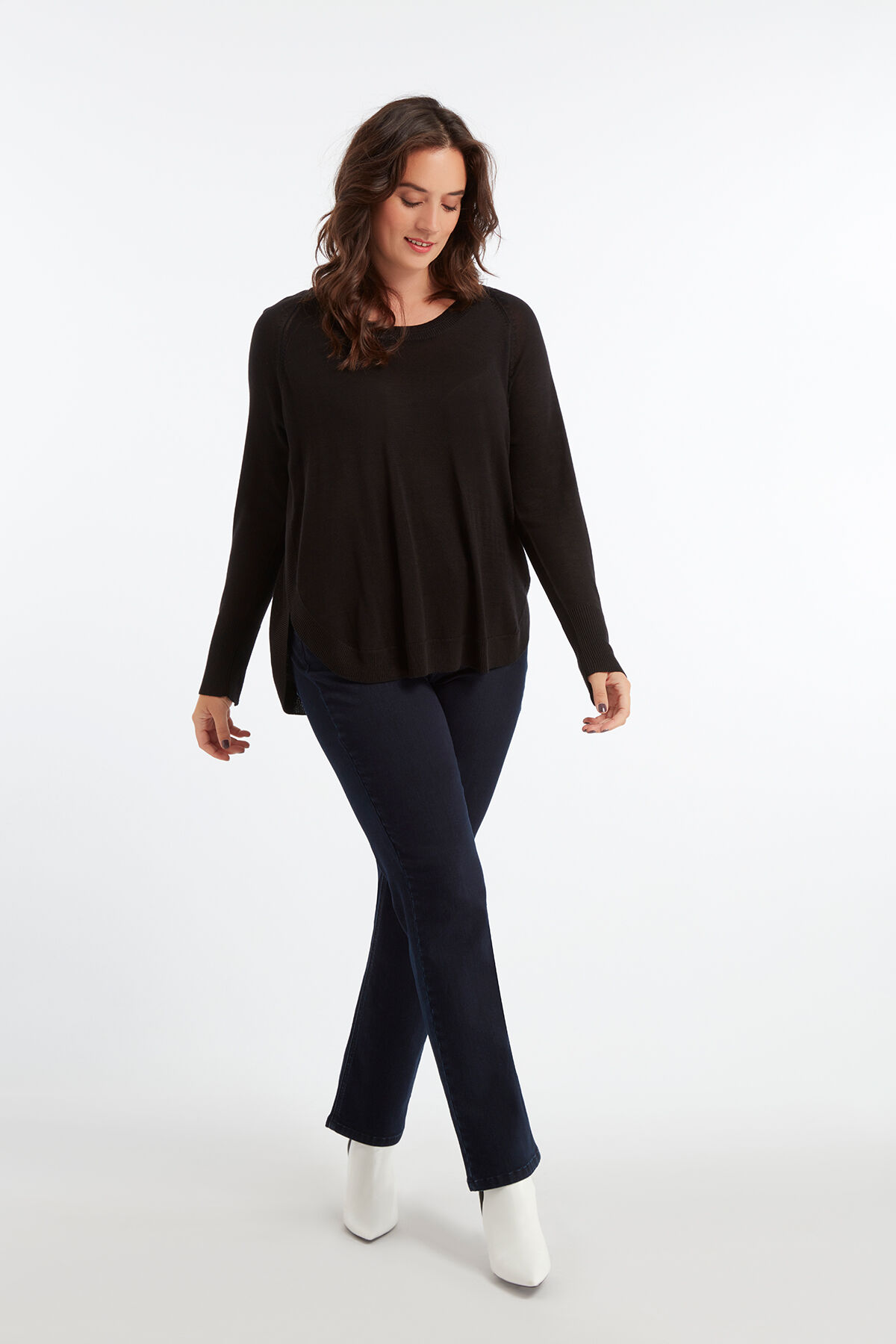 Pull-over fin avec motifs c&ocirc;tel&eacute;s image number 3