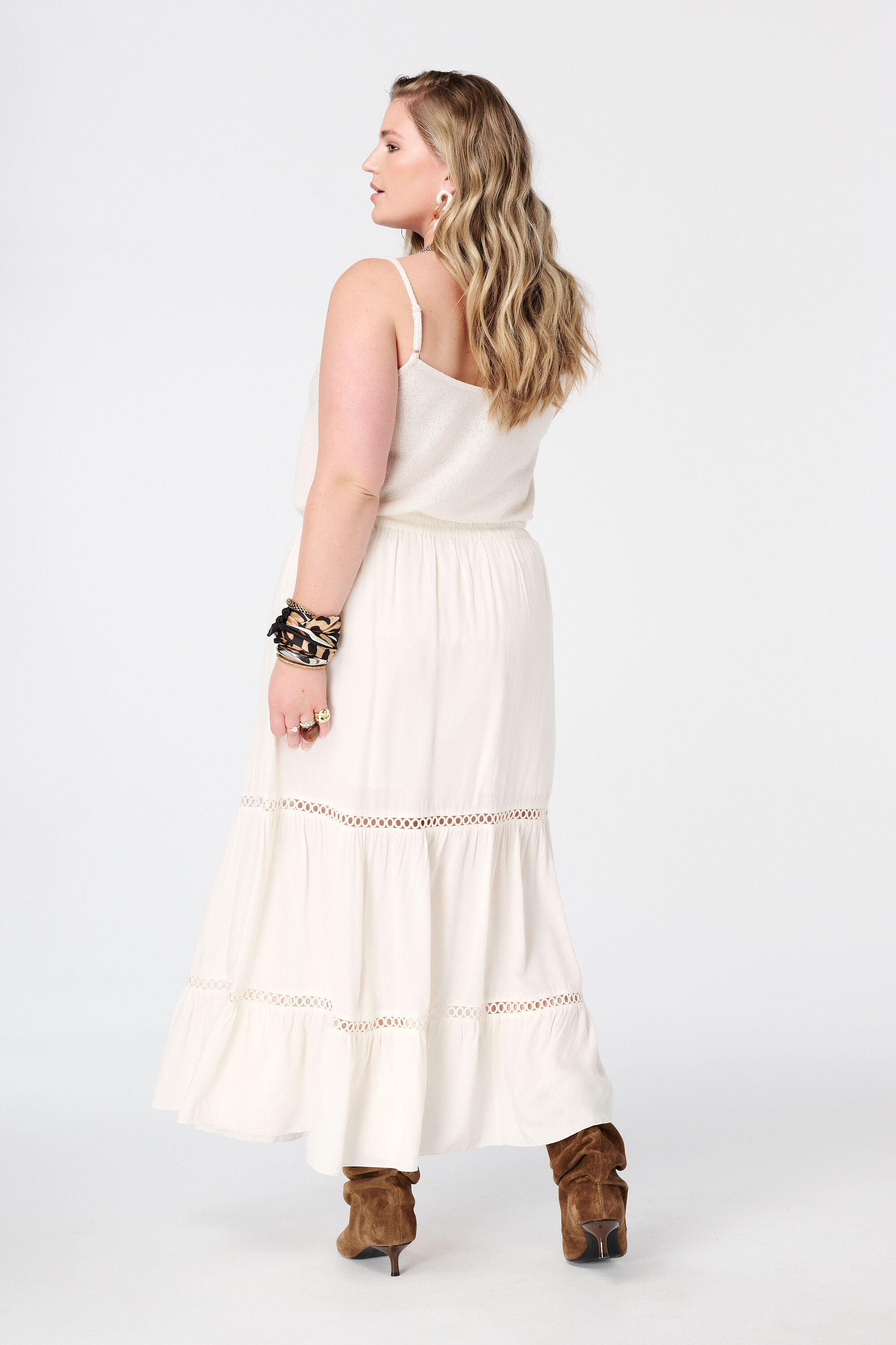 Jupe maxi avec d&eacute;tails en dentelle image number 1