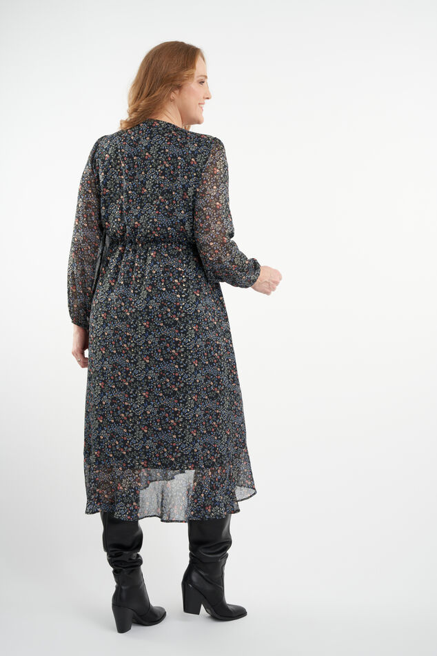 Lange wikkeljurk met bloemenprint image number 3