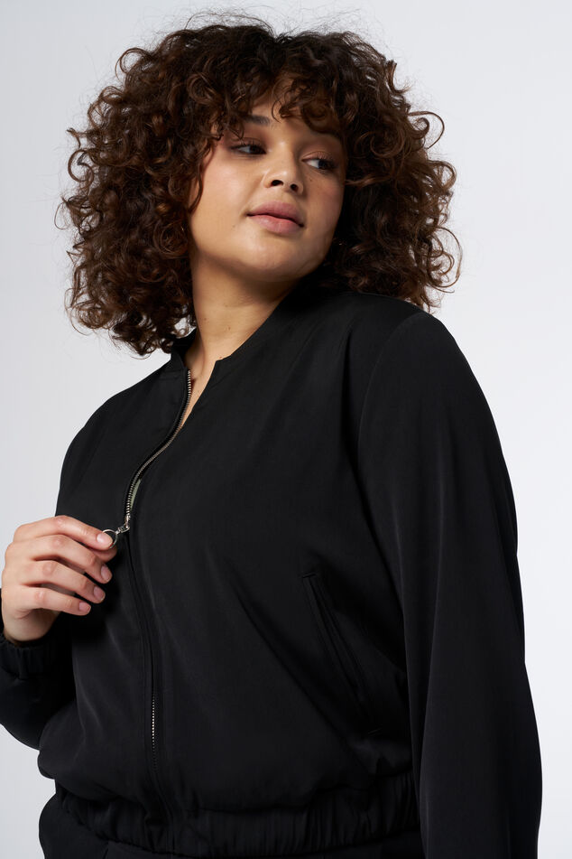 LOEWE Balloon cropped bomberjack van wol met logoborduring • Zwart • de LOEWE Balloon cropped bomberjack van wol met logoborduring • Zwart • de
