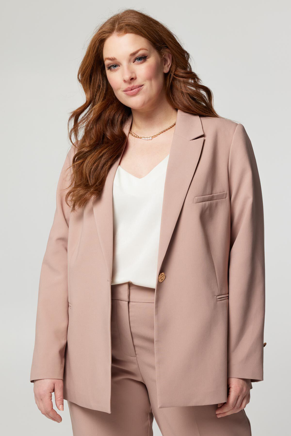 Blazer ample avec bouton dor&eacute; image number 5