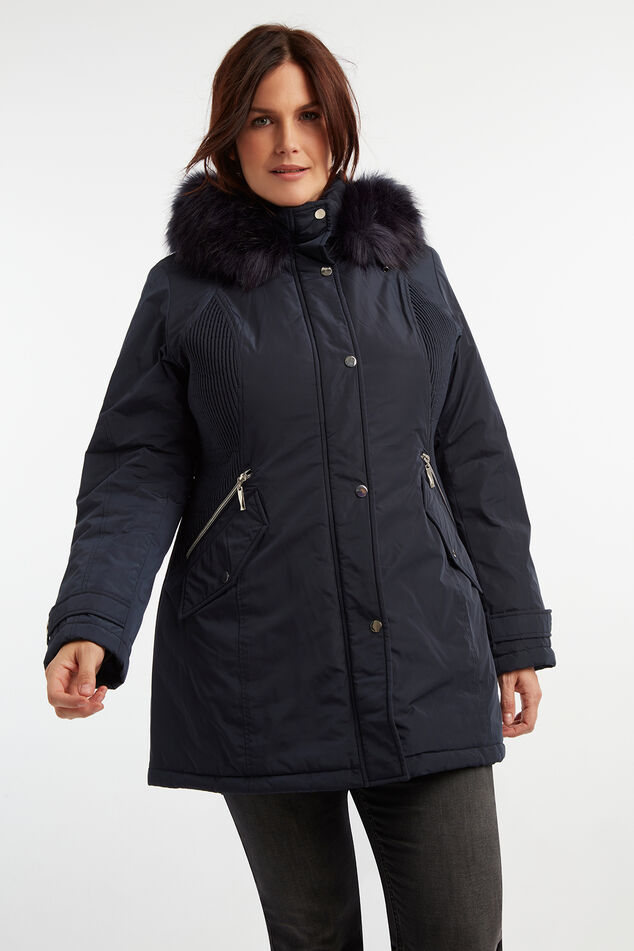 Parka met imitatiebontkraag image number 0
