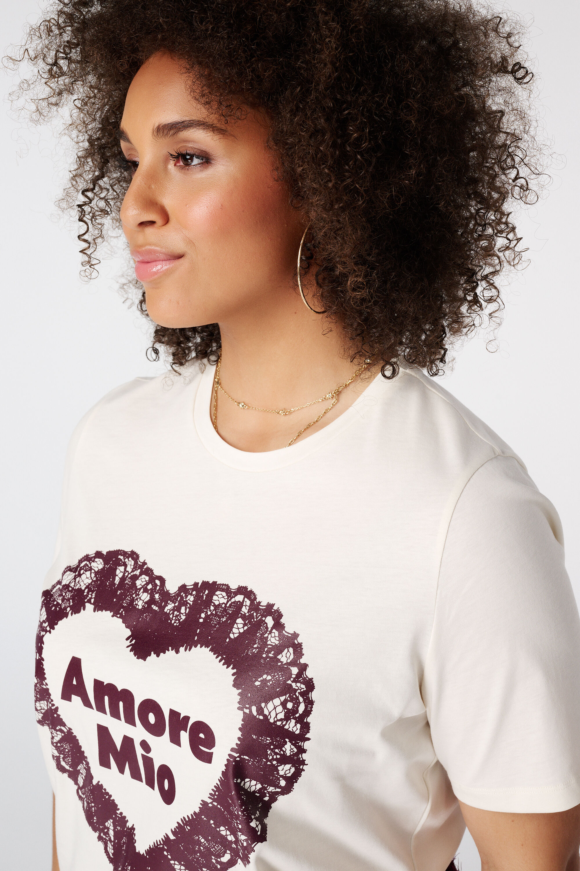 T-shirt met kanten artwork image number 4