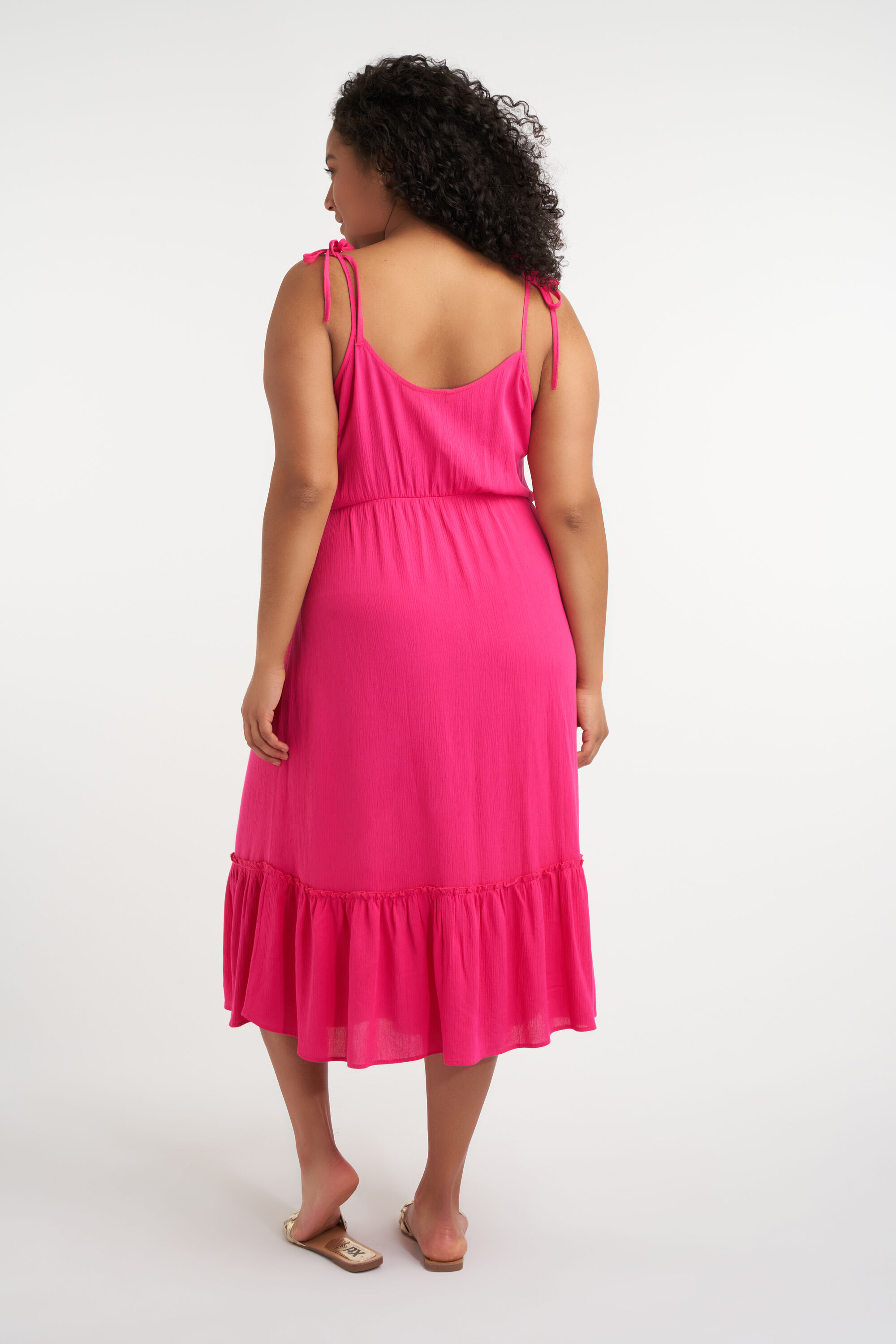 Midi jurk met strikbandjes  image number 3