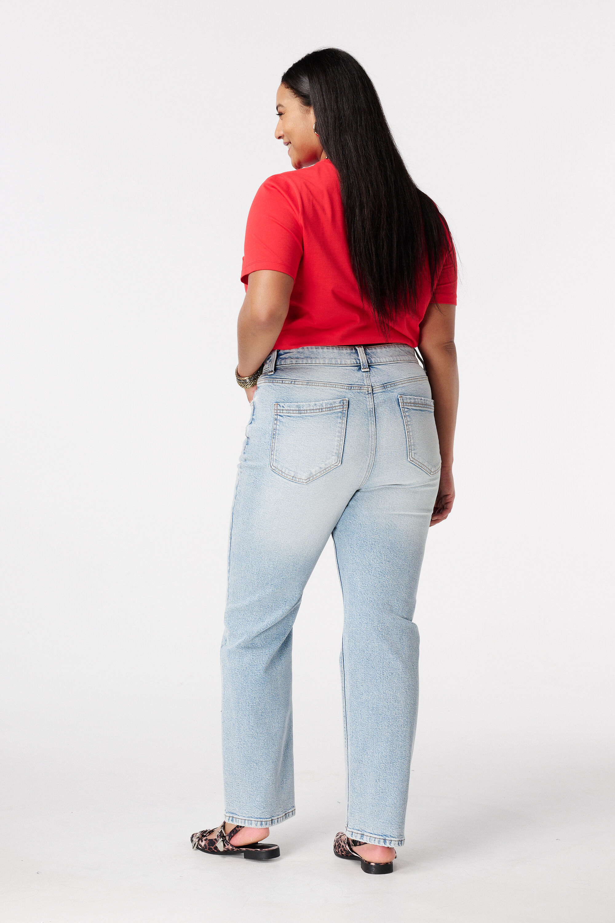 Straight leg jeans met mid waist image number 3