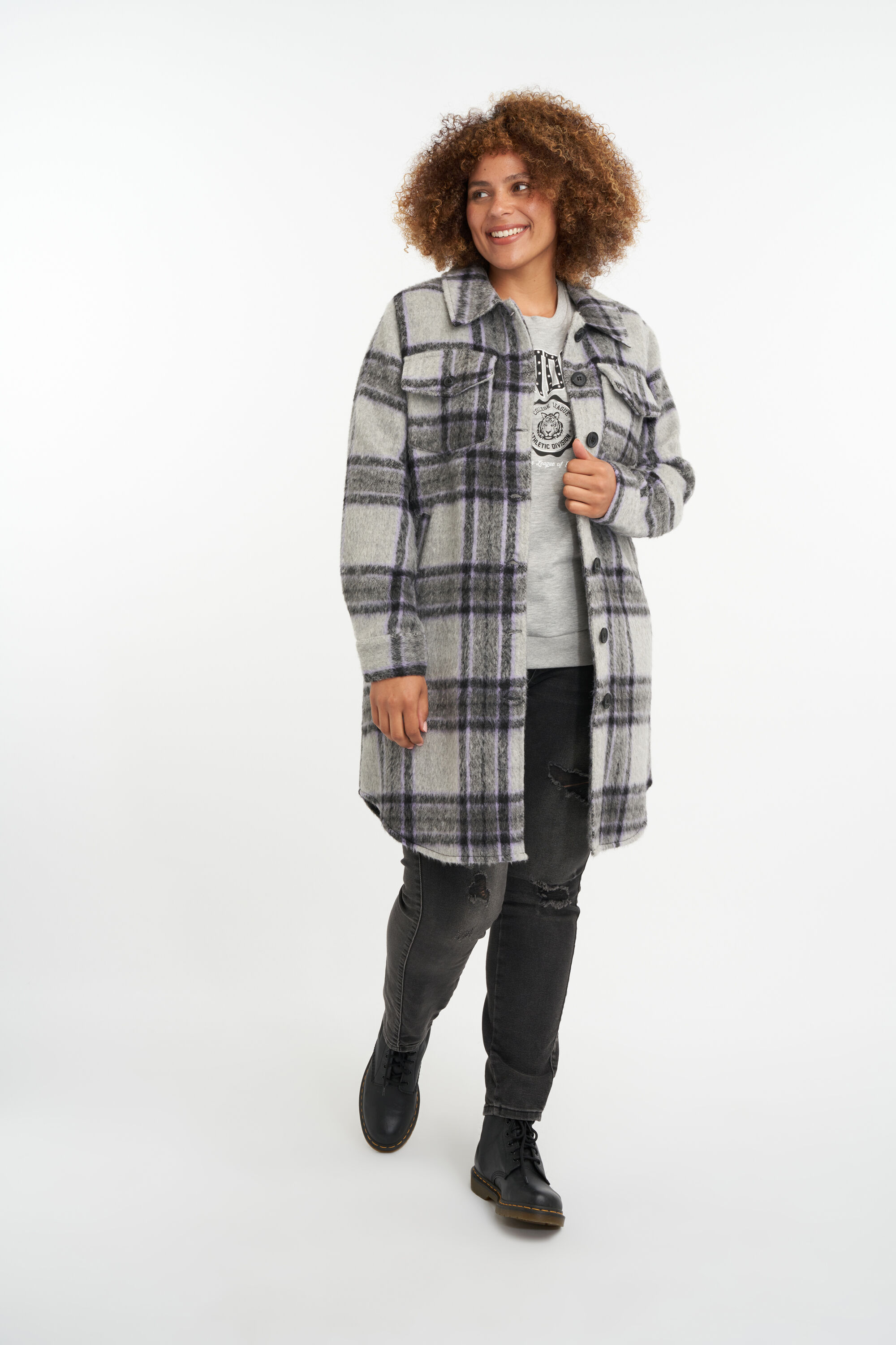Femmes Veste chemise carreaux MS Mode