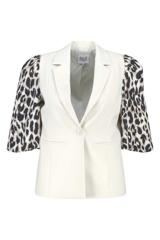 Blazer à imprimé panthère et manches bouffantes image number 1