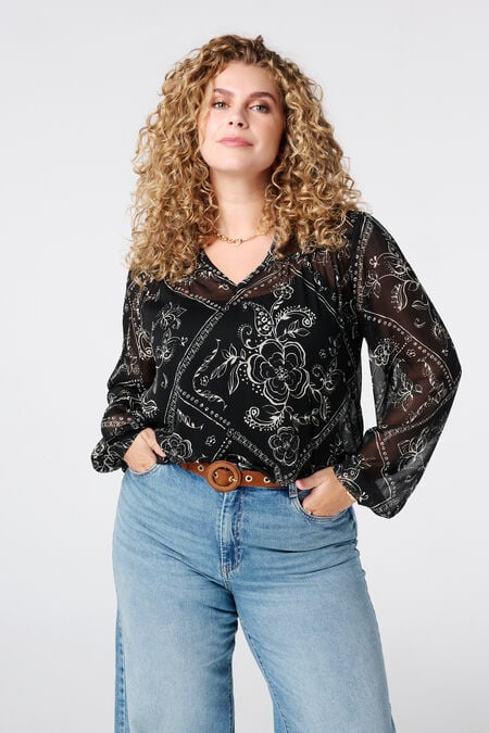 Blouse transparente imprimée Blouse transparente imprimée