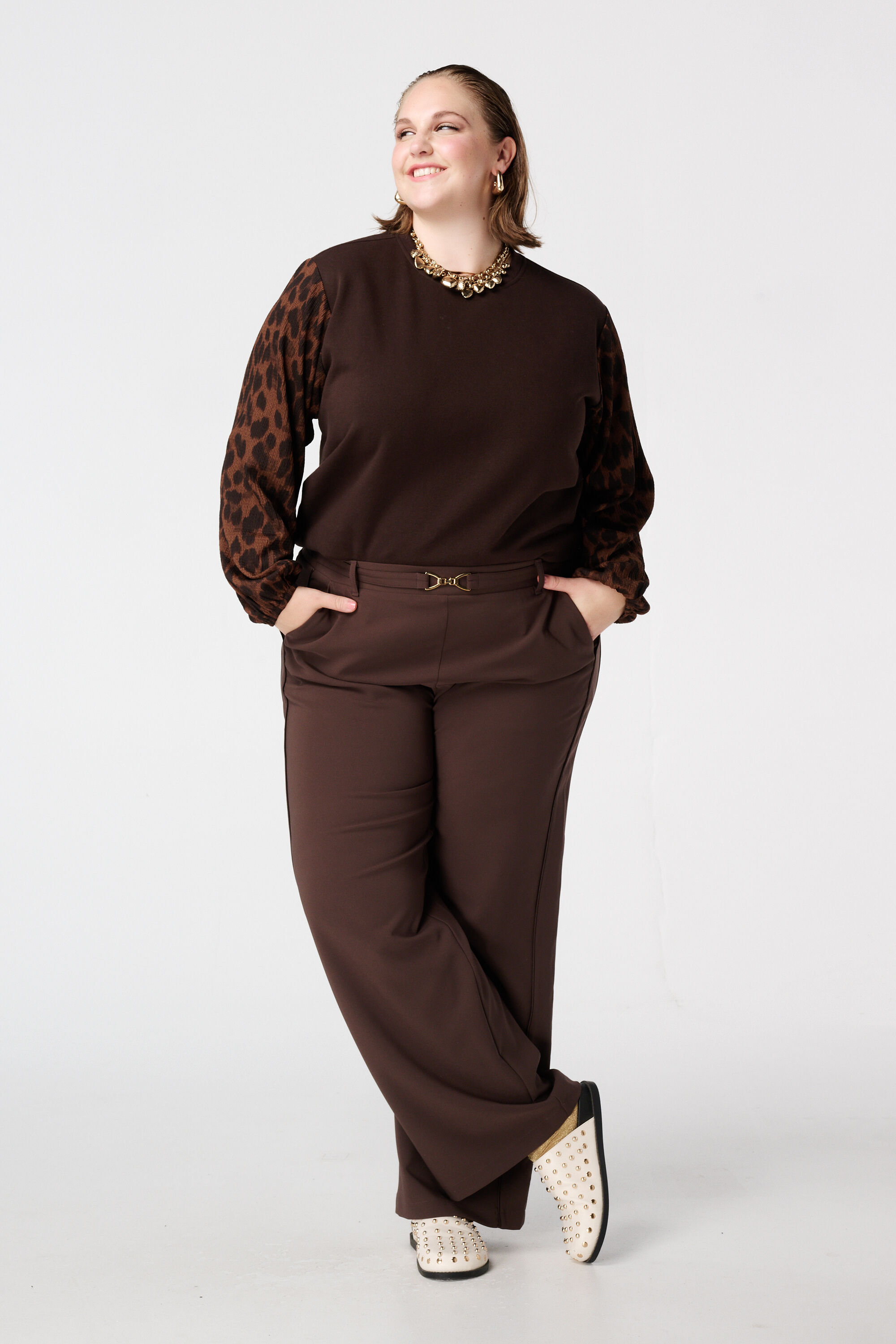 Sweat &agrave; manches ballon avec imprim&eacute; image number 5