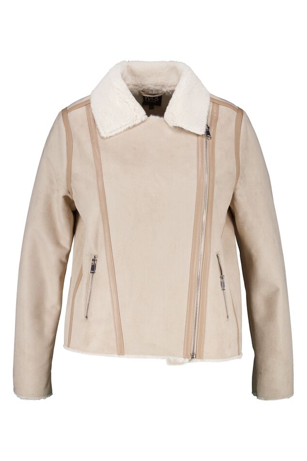 Suede look biker jas image number 1