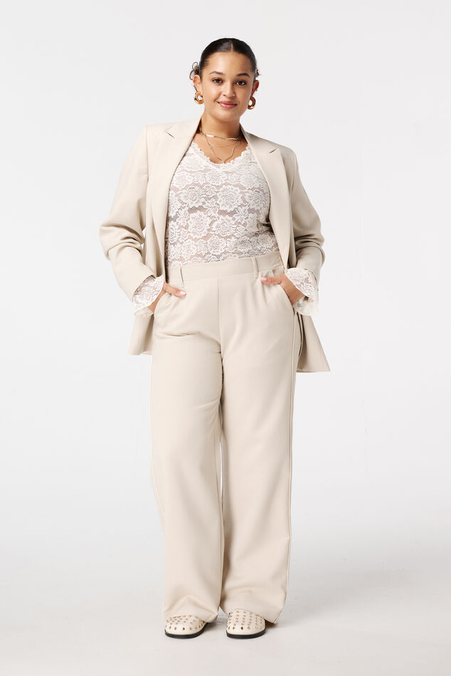 Wide-leg pantalon met zijstreep image number 0