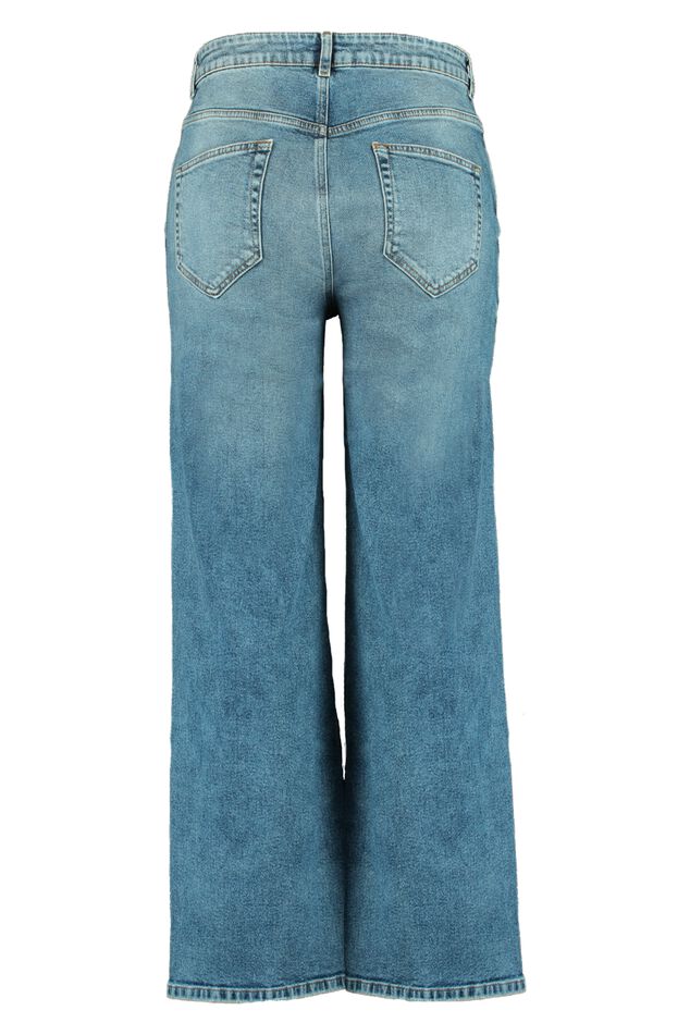 High waist jeans met wijde pijpen image number 3
