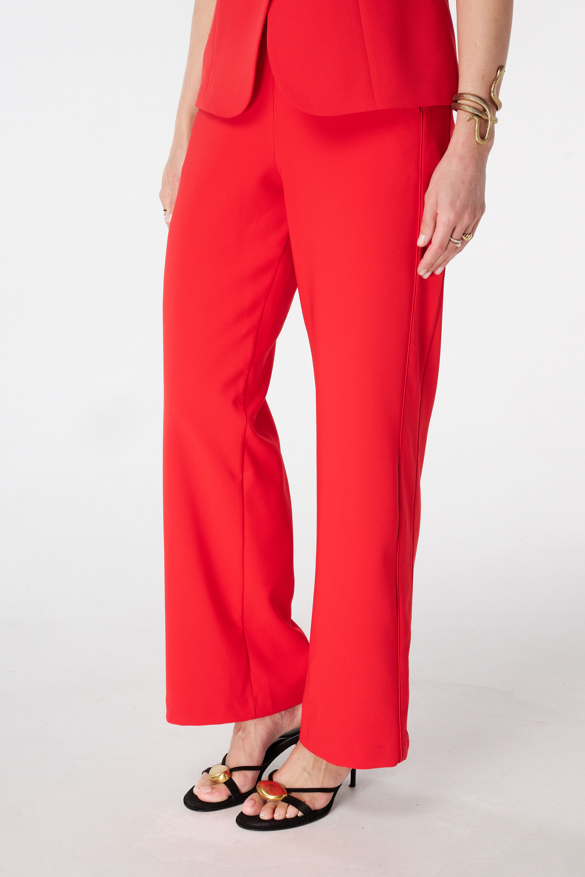 Wide-leg pantalon met zijstreep image number 3