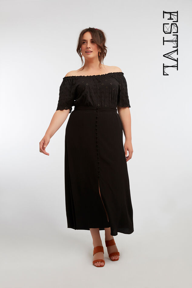 Lange rok met knoopsluiting image number 0