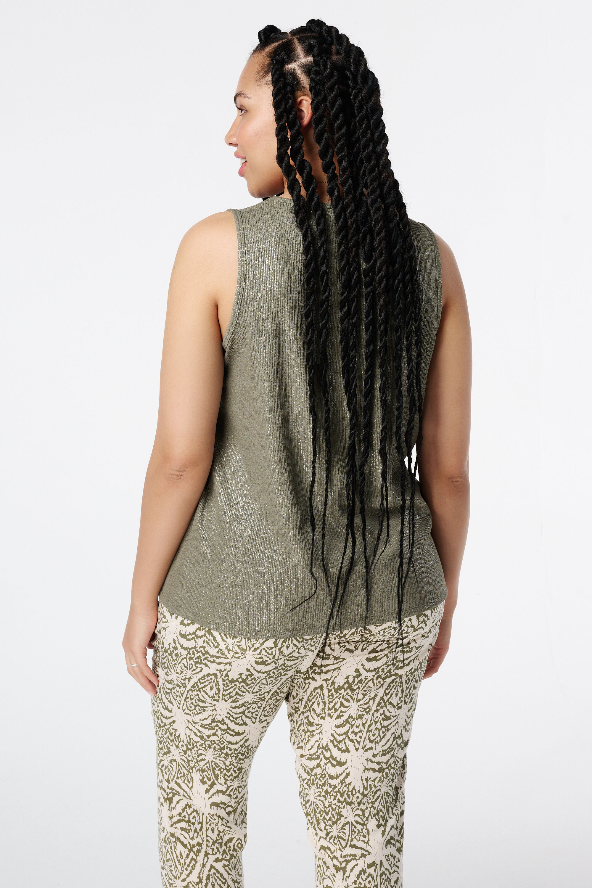 Top met metallic glans image number 3