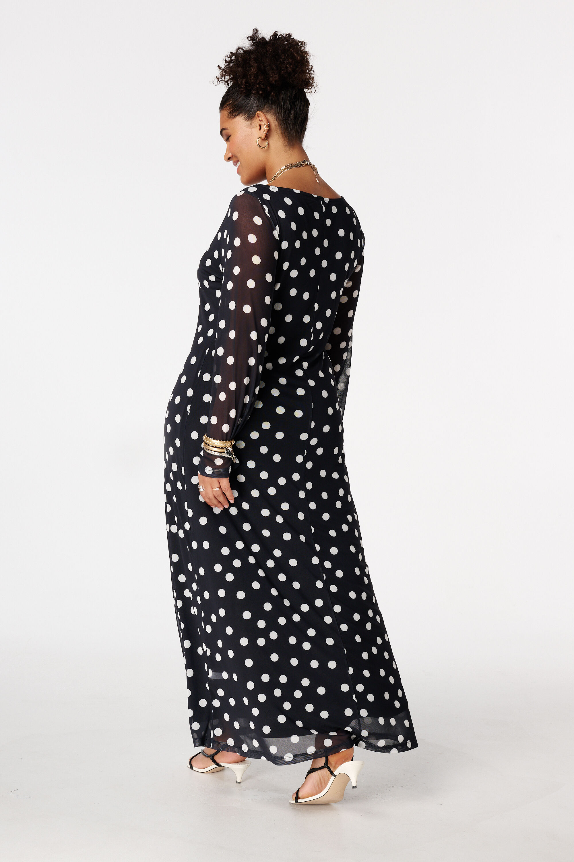 Maxi jurk van mesh image number 3