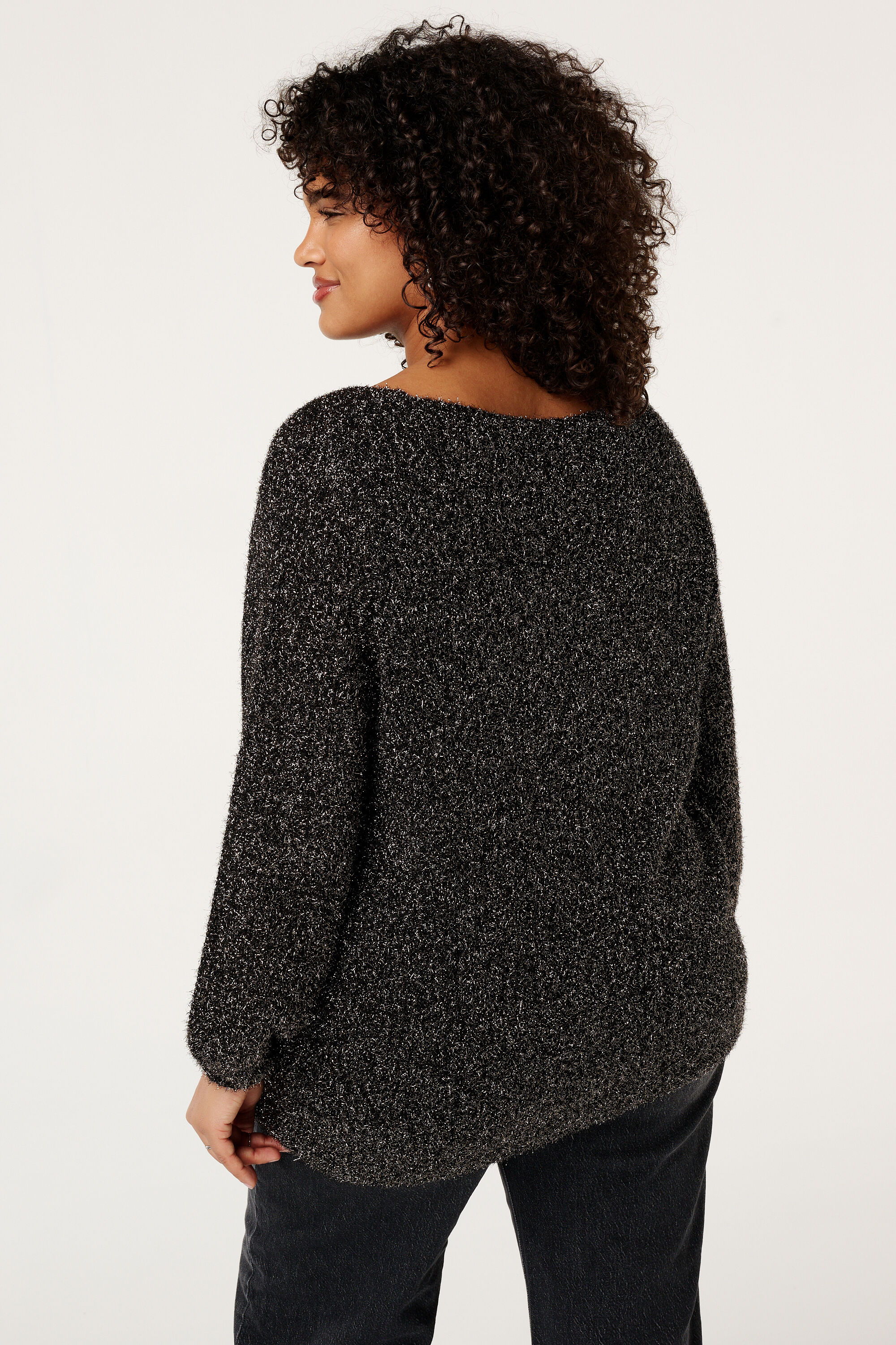 Fluffy trui dames zwart online