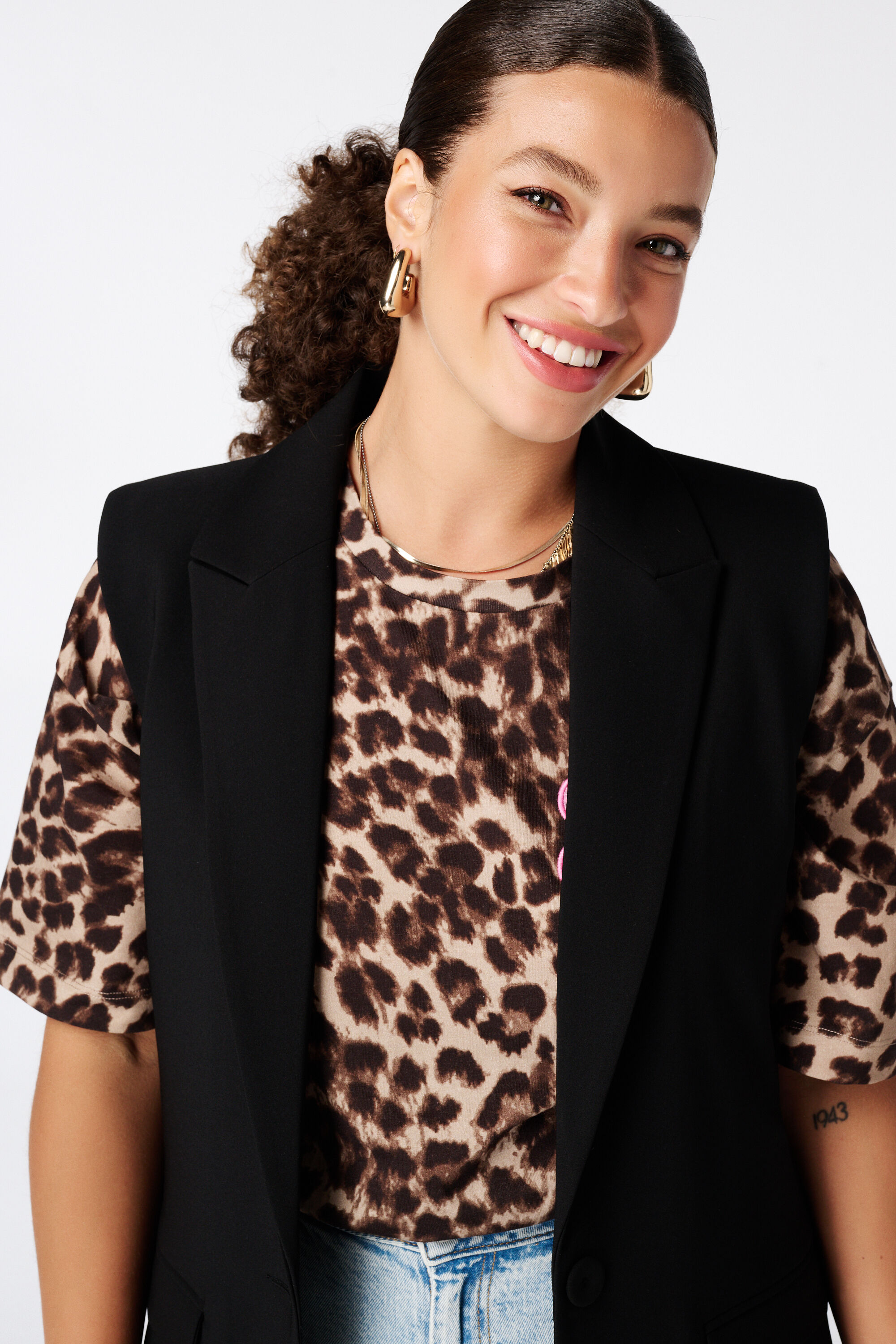 Lang gilet met knoopsluiting image number 4