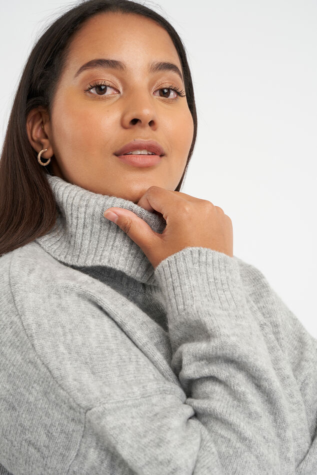 Gebreide jurk met col  image number 6