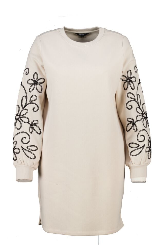 Robe sweat avec détails brodés image number 1