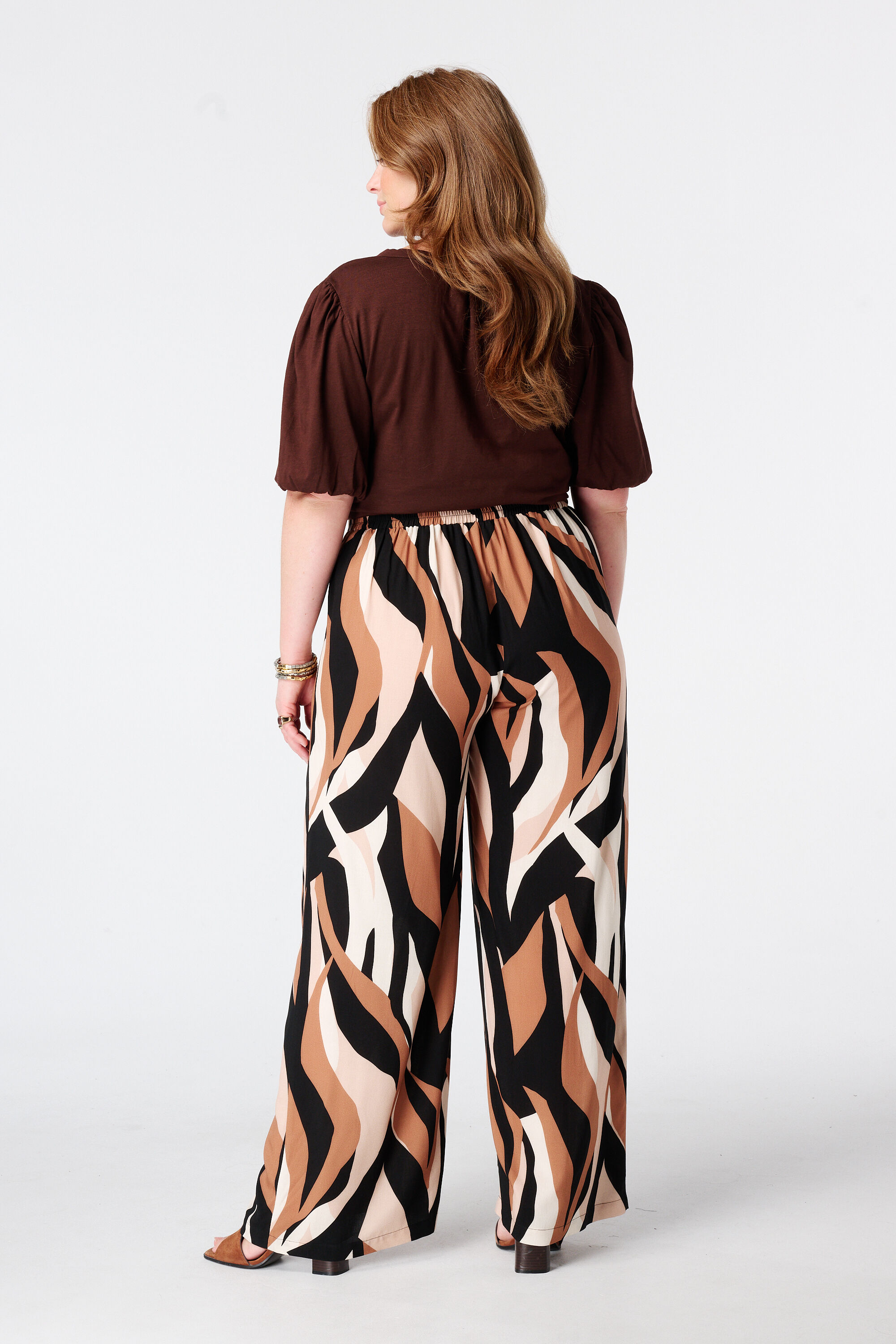 Wide leg broek met print image number 3